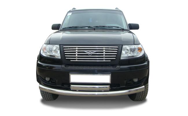 Защита переднего бампера двойная овал d76/75/42 для UAZ Patriot (УАЗ Патриот), UAP.05.03-18, Россия