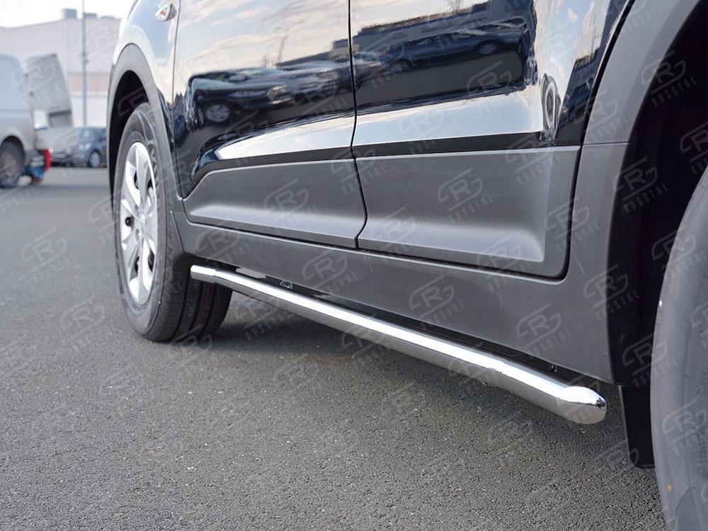 Пороги труба d42 вариант 1 для Hyundai Creta 2016, Slitkoff HCRT-002426