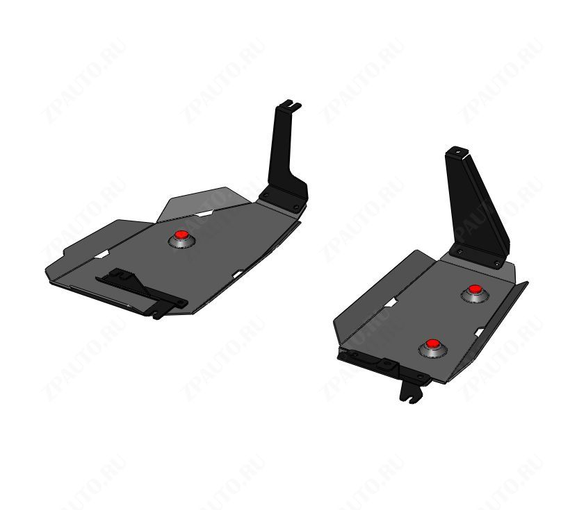 51.05ABC Защита топливного бака GAC GS4 max (2025-) из 2-х частей (Алюминий 4 мм)