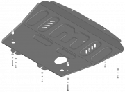 Защита стальная Мотодор (Двигатель, Коробка переключения передач), 2 мм,  Lada Vesta Cross  2017-2022 арт. 72106