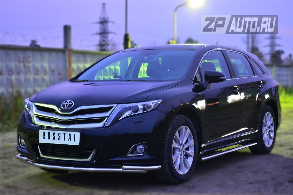 Защита переднего бампера d42/42 уголки для Toyota Venza 2013, Slitkoff TVZ-001476