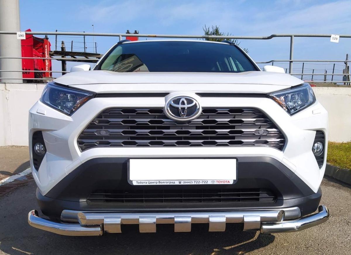 Защита переднего бампера (G) с двумя подгибами для автомобиля TOYOTA RAV4 2019 арт. TRAV.19.05-1