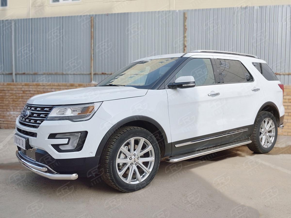 Защита переднего бампера d57/42 для Ford Explorer 2015, Slitkoff FEZ-002658