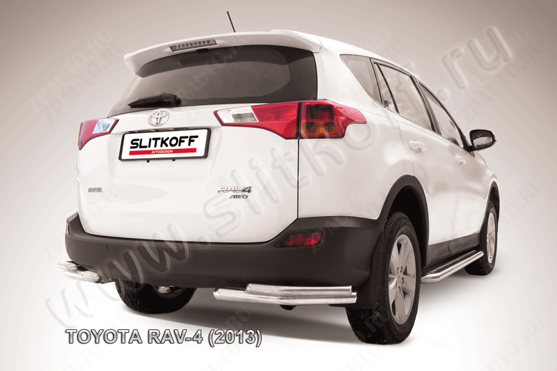 Уголки d57+d42 двойные Toyota Rav-4 (2012-2015) , Slitkoff, арт. TR413-014