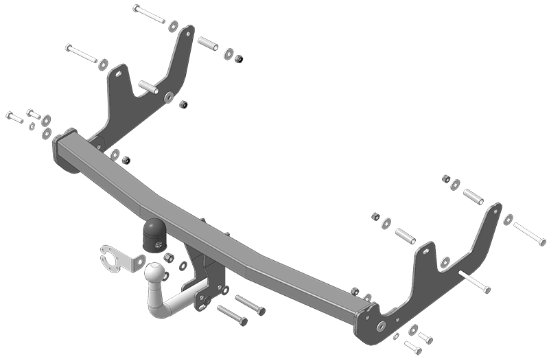 Фаркоп Renault Sandero Stepway 2009-2014, тип шара A, MOTODOR, арт. R104A