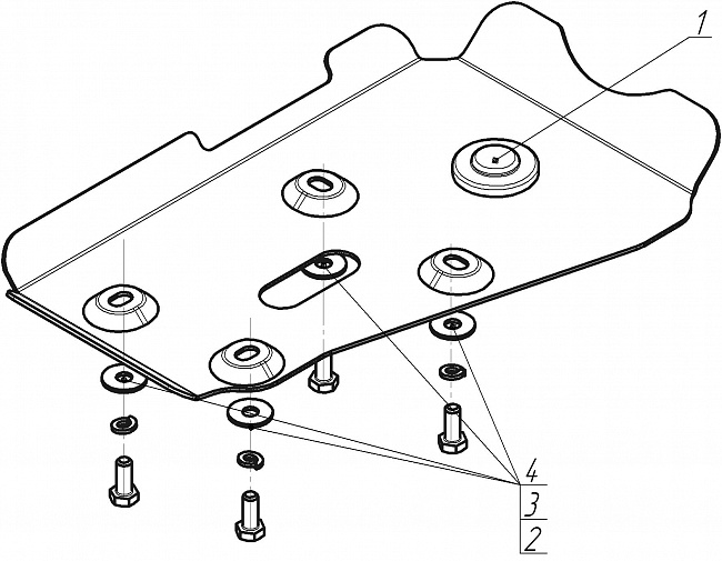 Защита стальная Мотодор (Двигатель, Коробка переключения передач), 2 мм,  Opel Zafira   2005-2008 арт. 71501