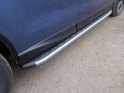 Пороги алюминиевые с пластиковой накладкой (карбон серебро) 1720 мм для автомобиля Subaru Forester (SJ) 2016-2017 TCC Тюнинг арт. SUBFOR16-06SL
