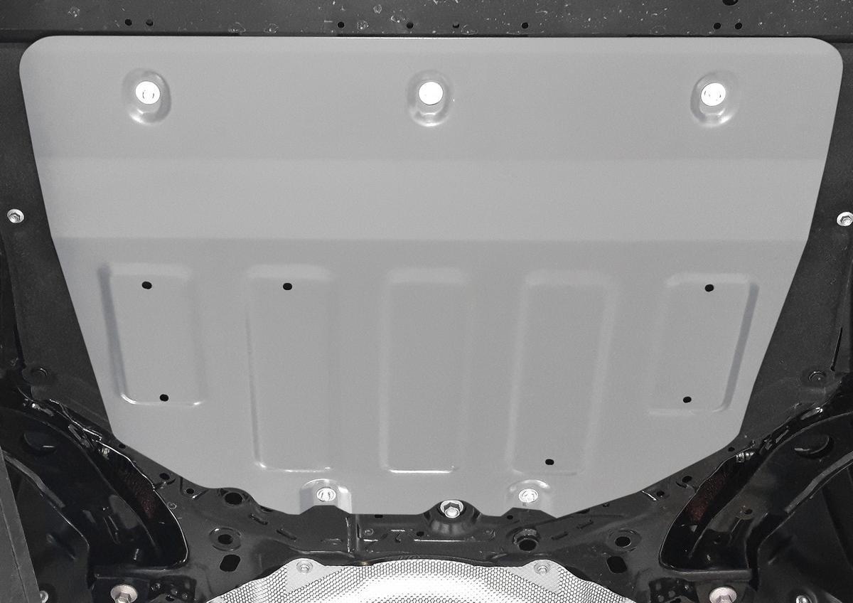Защита картера и КПП Rival для Mazda 3 BP АКПП 2019-2020, штампованная, алюминий 3 мм, с крепежом, 333.3827.1