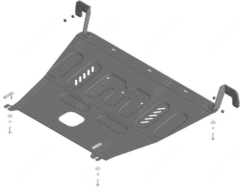 Защита стальная Мотодор (Двигатель, Коробка переключения передач), 2 мм,  Renault Samsung XM3  2020-2024 арт. 71711