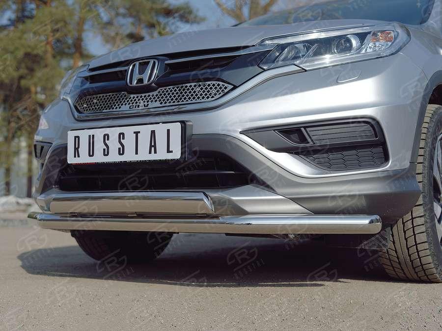 Защита переднего бампера d57/75х42 Honda CR-V 2015 2.0, Slitkoff HCRZ-002219
