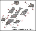 Комплект защиты квадроцикла Polaris Scrambler 850 H.O. 2013-, алюминий 4мм, ALFeco, арт. ALF11012al