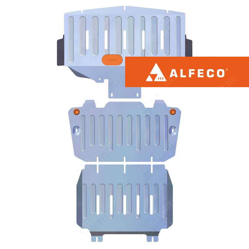 Защита  картера и КПП (3 части) Hyundai H1 2007-2018 V-2,5TD RWD , ALFeco, алюминий 4мм, арт. ALF1035al-1