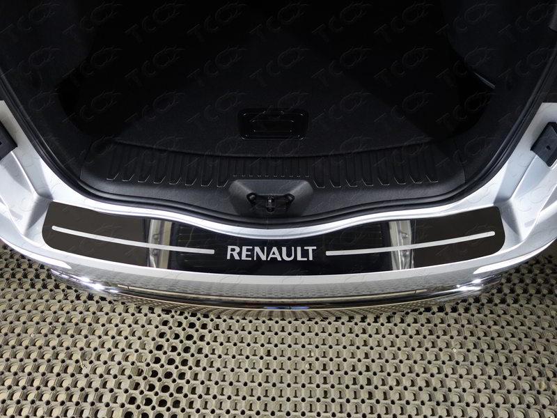 Накладка на задний бампер (лист зеркальный надпись Renault) для автомобиля Renault Koleos 2017-