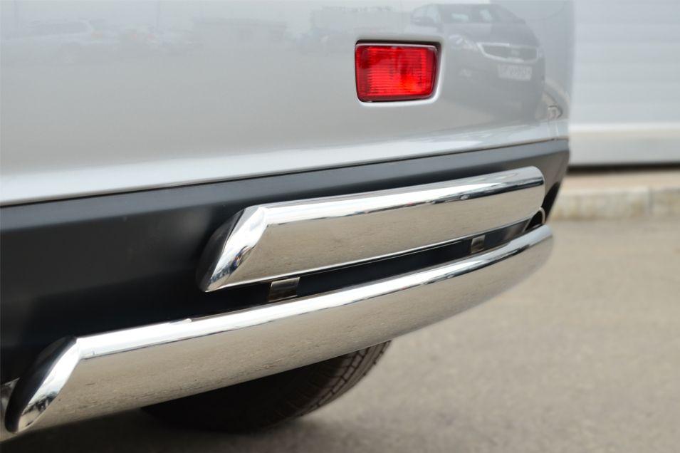 Защита заднего бампера d75х42/75х42 овал для Mitsubishi ASX 2013, Slitkoff MASZ-001328