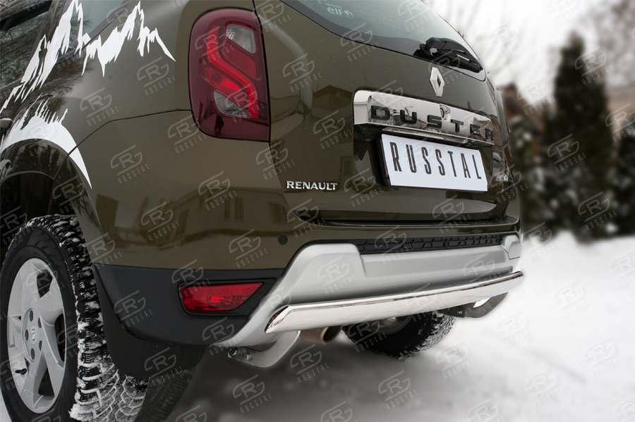 Защита заднего бампера d75х42 на Renault Duster 2015, Slitkoff RDZ-002183