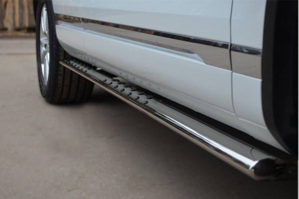 Пороги труба d75x42 с проступью для Volkswagen Touareg 2010, Slitkoff VTT-001071