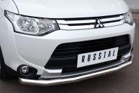 Защита переднего бампера d63 для Mitsubishi Outlander 2014, Русталь MORZ-001892, РусСталь