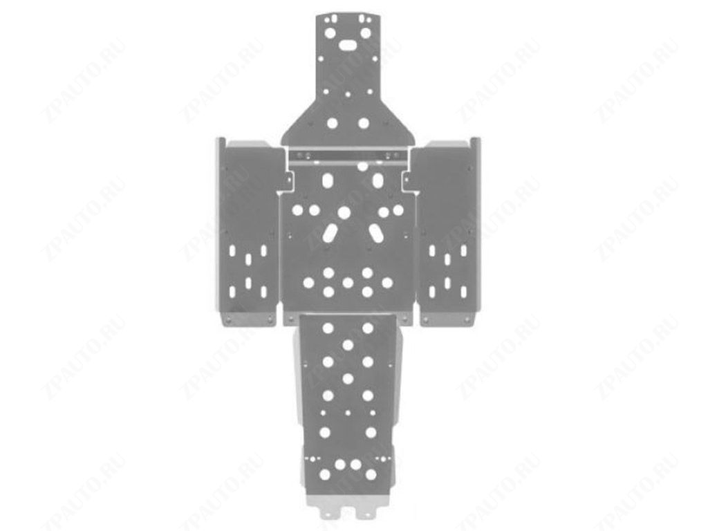 Комплект защиты квадроцикла YAMAHA Rhino 2007-2014, алюминий 4мм, ALFeco, арт. ALF12007al