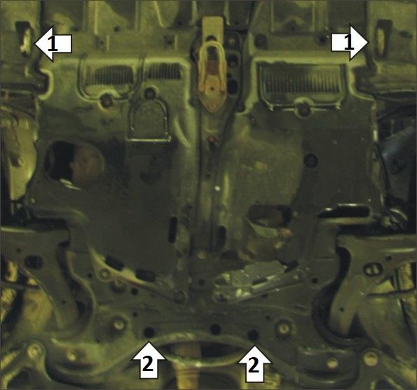 Защита стальная Мотодор (Двигатель, Коробка переключения передач), 2 мм, Сталь для Toyota Corolla 2000-2006 арт. 02553