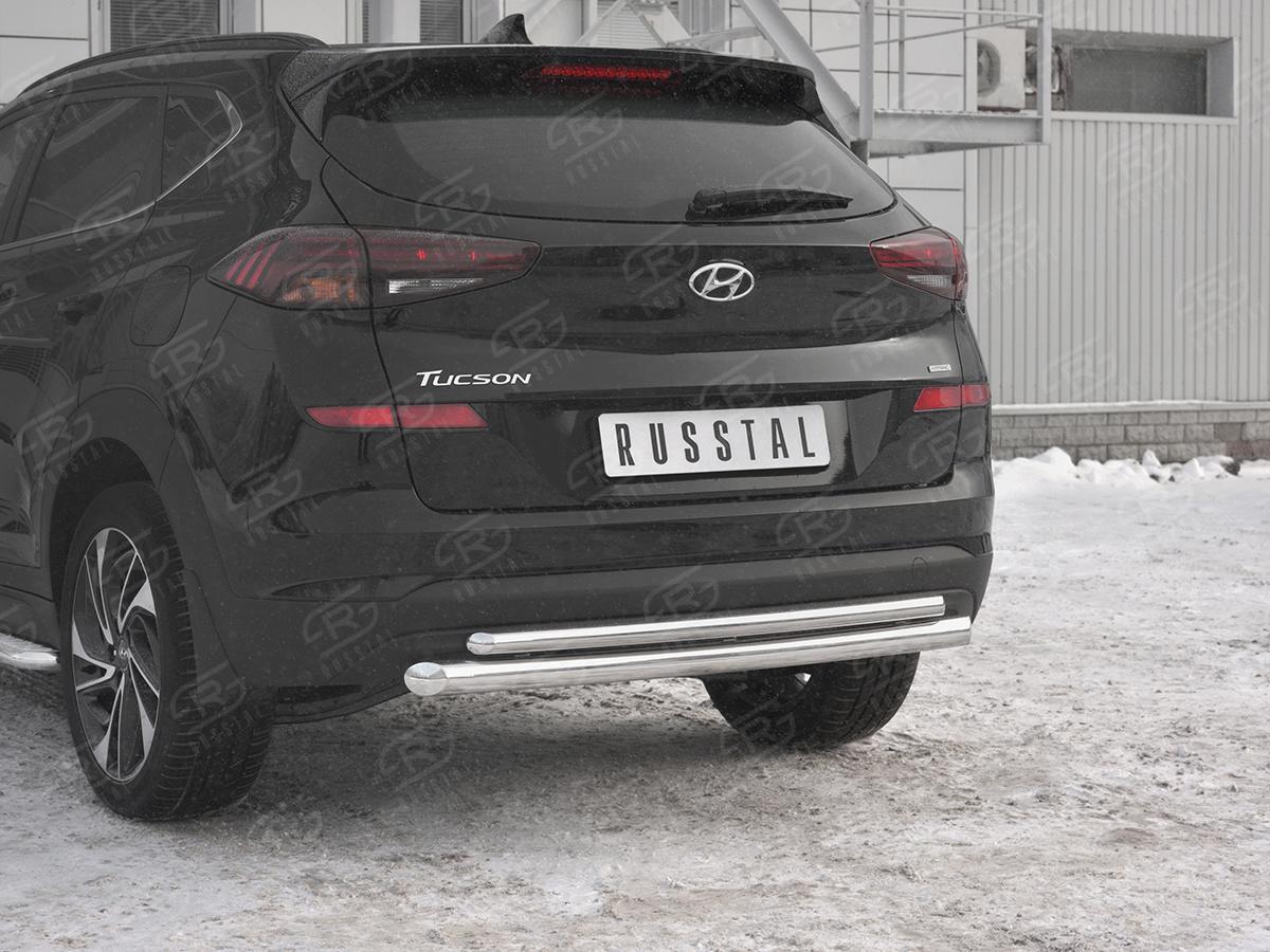 Защита заднего бампера d57 дуга-d42 дуга HTZ-003105 для автомобиля HYUNDAI TUCSON 2018-, Slitkoff
