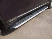 Пороги алюминиевые с пластиковой накладкой 1820 мм для автомобиля Infiniti QX 70 2015-, TCC Тюнинг INFQX7015-09AL