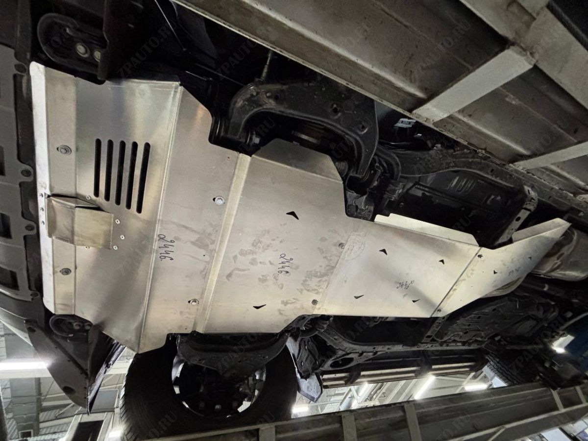 24.46ABC Защита ДВС, КПП и РК TOYOTA Land Cruiser PRADO 2024- (V-2,4 гибрид) из 4-х частей (Алюминий 4 мм)