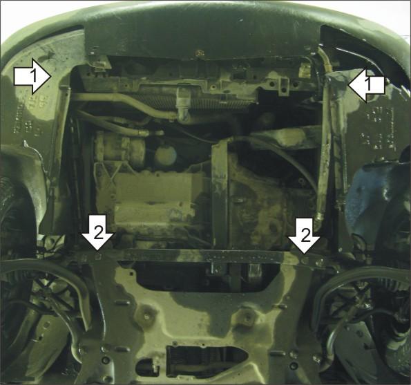 Защита стальная Мотодор (Двигатель, Коробка переключения передач), 2 мм, Сталь для Citroen C5 2001-2004 арт. 00403