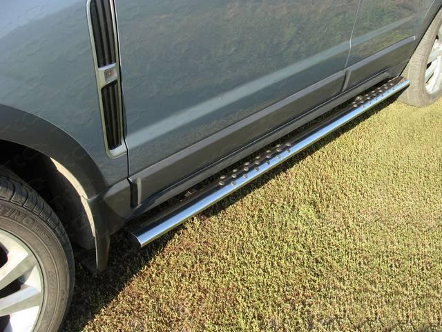 Пороги овальные с проступью 75х42 мм для автомобиля Opel Antara 2006-2010, TCC Тюнинг OPANT12-05