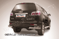 Уголки d76+d42 двойные Chevrolet Trailblazer (2012-2016) Black Edition, Slitkoff, арт. CHTB12-014BE