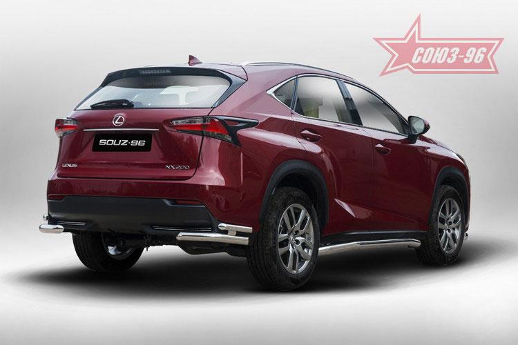 Защита задняя уголки d60/42 двойные для Lexus NX 2014-, Lexus LENX.76.5171