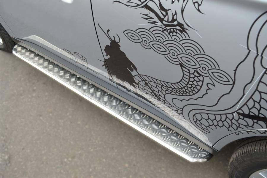 Пороги труба d42 с листом для Mitsubishi Outlander 2012, Руссталь MRT-001055
