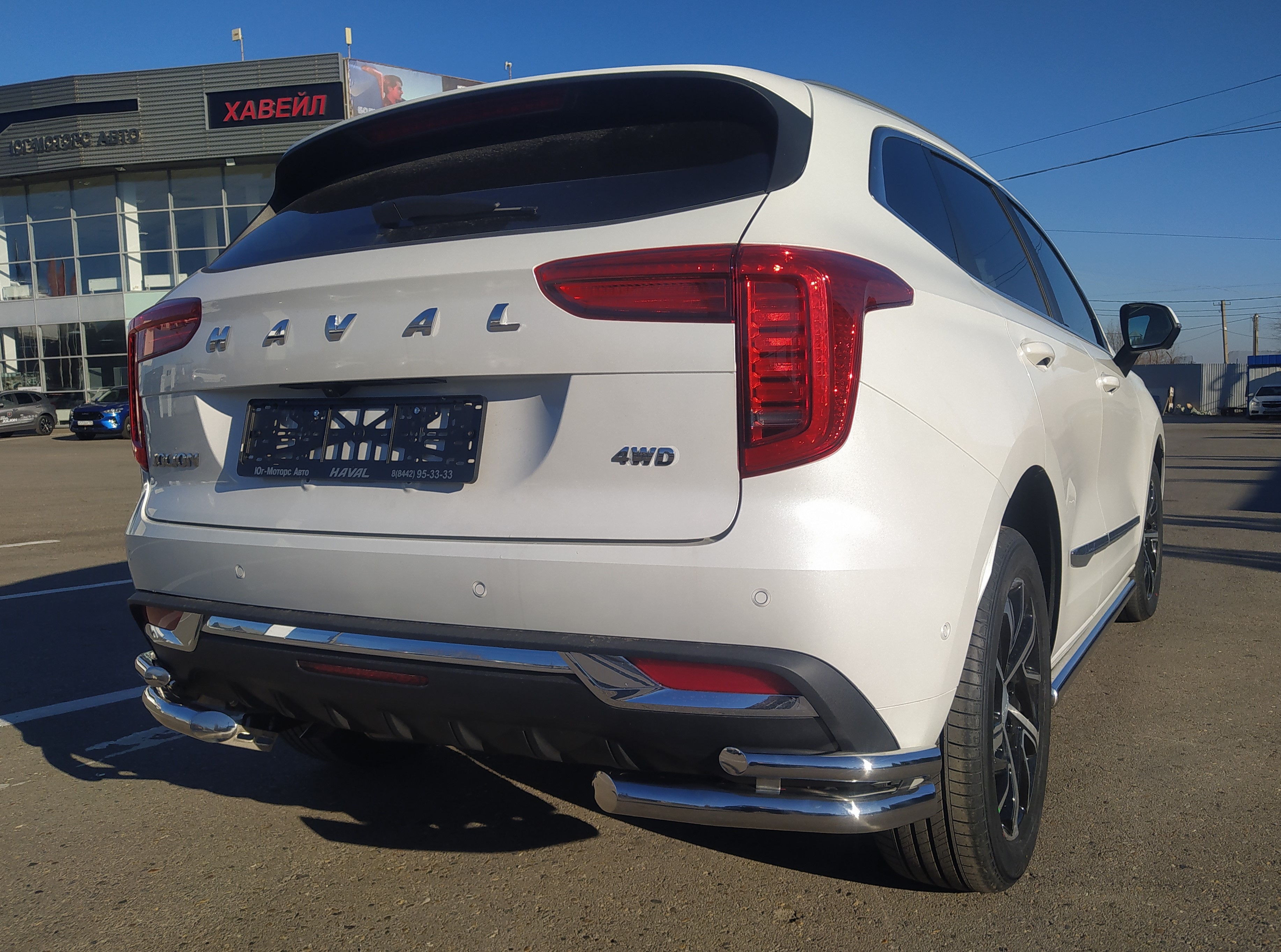 Защита заднего бампера угловая двойная для автомобиля HAVAL Jolion 2021 арт. HVJ.21.19