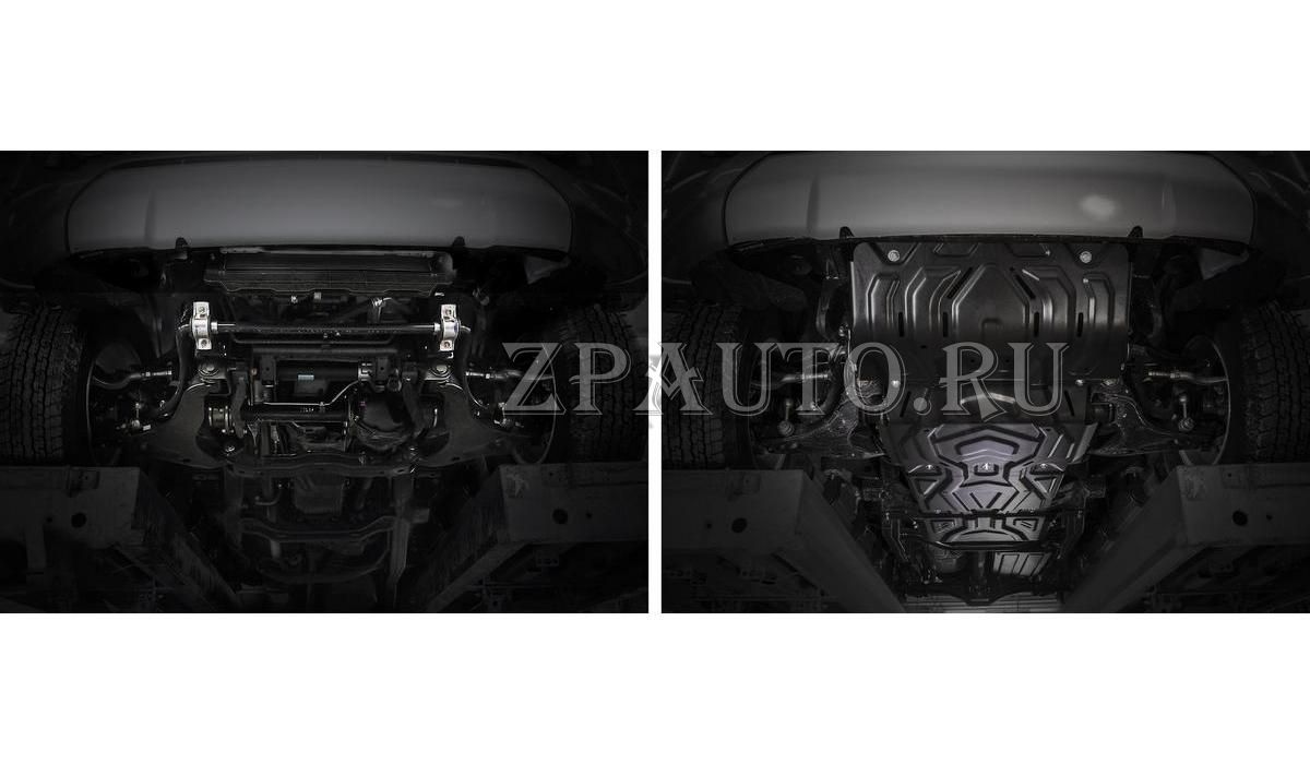 Защита радиатора, картера, КПП и РК Rival для Fiat Fullback 2016-н.в., сталь 3 мм, 4 части, с крепежом, штампованная, K222.4046.3