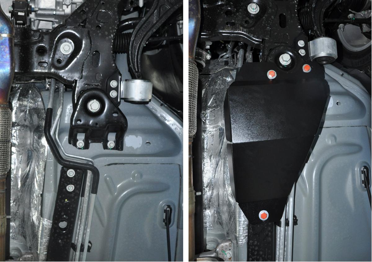 Защита трубок кондиционера АвтоБроня для Ford Explorer V (V - 3.5) 2010-2015, сталь 1.8 мм, с крепежом, 111.01835.1