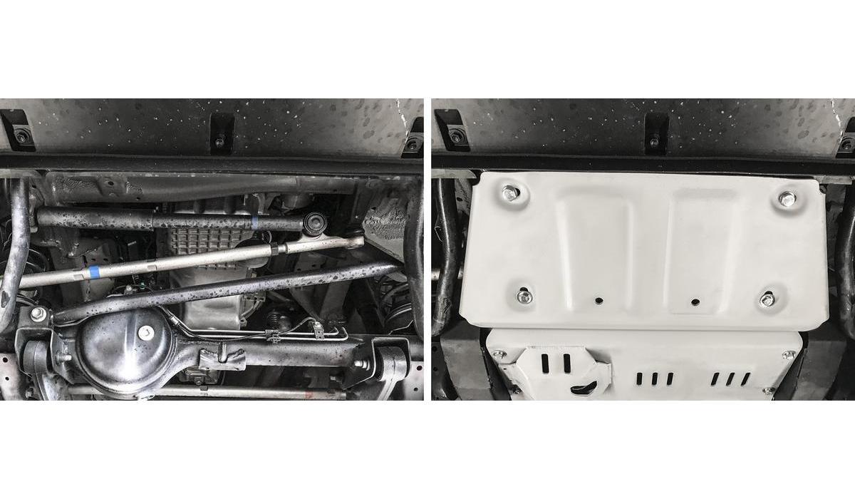 Защита рулевых тяг Rival для Suzuki Jimny IV 2019-н.в., штампованная, алюминий 4 мм, с крепежом, 333.5527.1