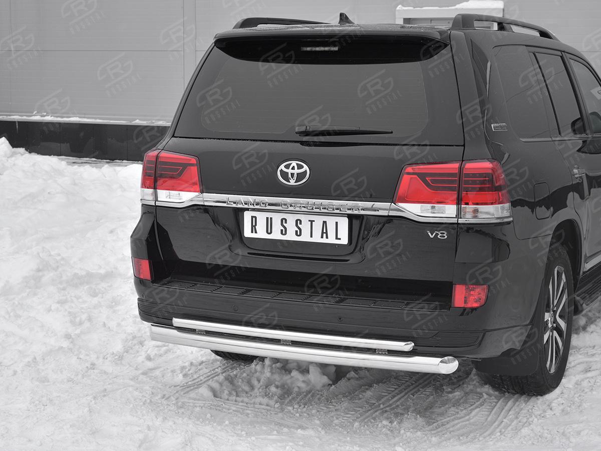 Защита заднего бампера d76 дуга-d42 дуга+декор паз TLCZ-003121 для автомобиля TOYOTA LAND CRUISER 200 2018 EXECUTIVE LOUNGE, Slitkoff