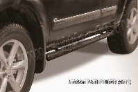 Защита порогов d76 с проступями черная Nissan Pathfinder (2010-2014) , Slitkoff, арт. NIP11-003B