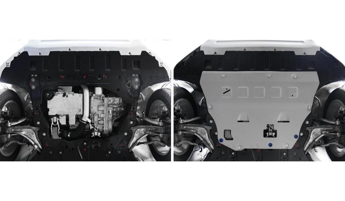 Защита картера и КПП Rival для Volvo S90 II (T5) 2016-н.в., штампованная, алюминий 3 мм, с крепежом, 333.5912.1