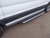 Порог алюминиевый с пластиковой накладкой 1720 мм (левый) для автомобиля Ford Transit FWD L2 2013-, TCC Тюнинг FORTRAN16-19AL