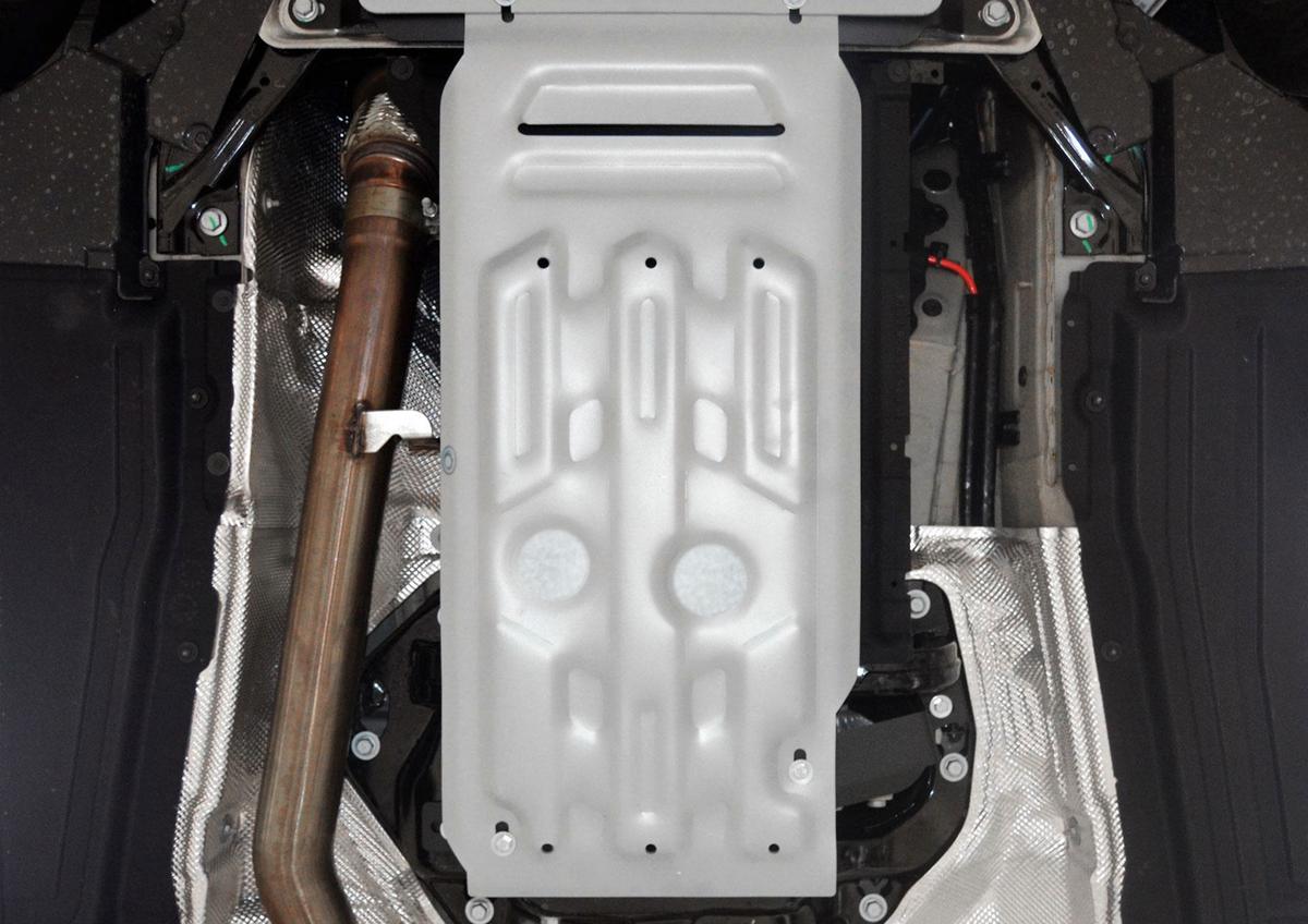 Защита КПП и РК Rival для BMW X5 E70 рестайлинг (xDrive50i) 2010-2013, штампованная, алюминий 3 мм, с крепежом, 333.0505.1