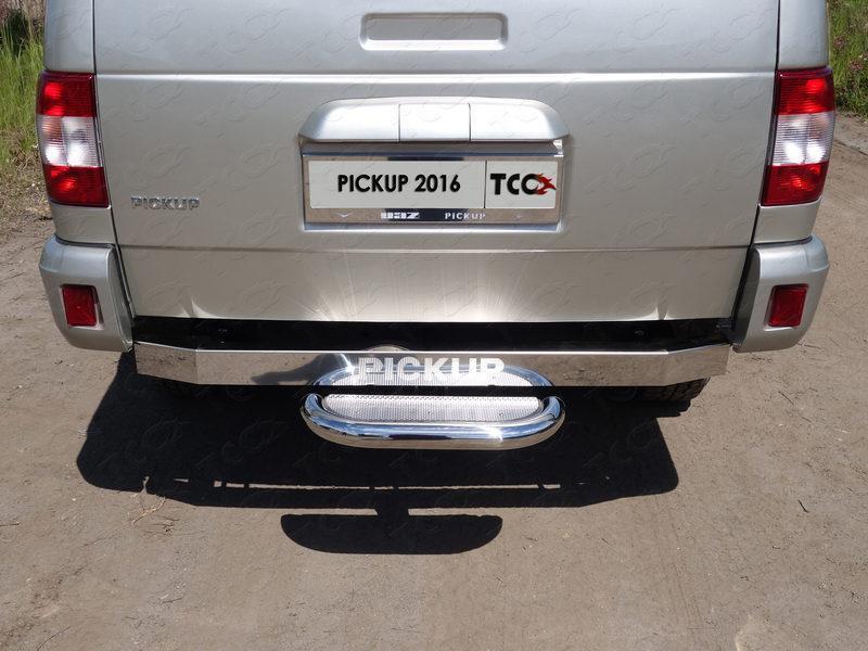 Задняя подножка (нерж. лист) 60,3 мм (под фаркоп) для автомобиля UAZ Pickup 2015-, TCC Тюнинг UAZPIC2016-31