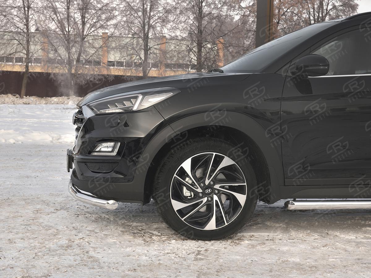 Защита переднего бампера d57 секции HTZ-003097 для автомобиля HYUNDAI TUCSON 2018-, Slitkoff