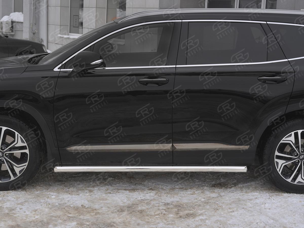 Пороги труба d57 секции (вариант 1) HSFT-003174 для автомобиля HYUNDAI SANTA FE 2018-, Slitkoff