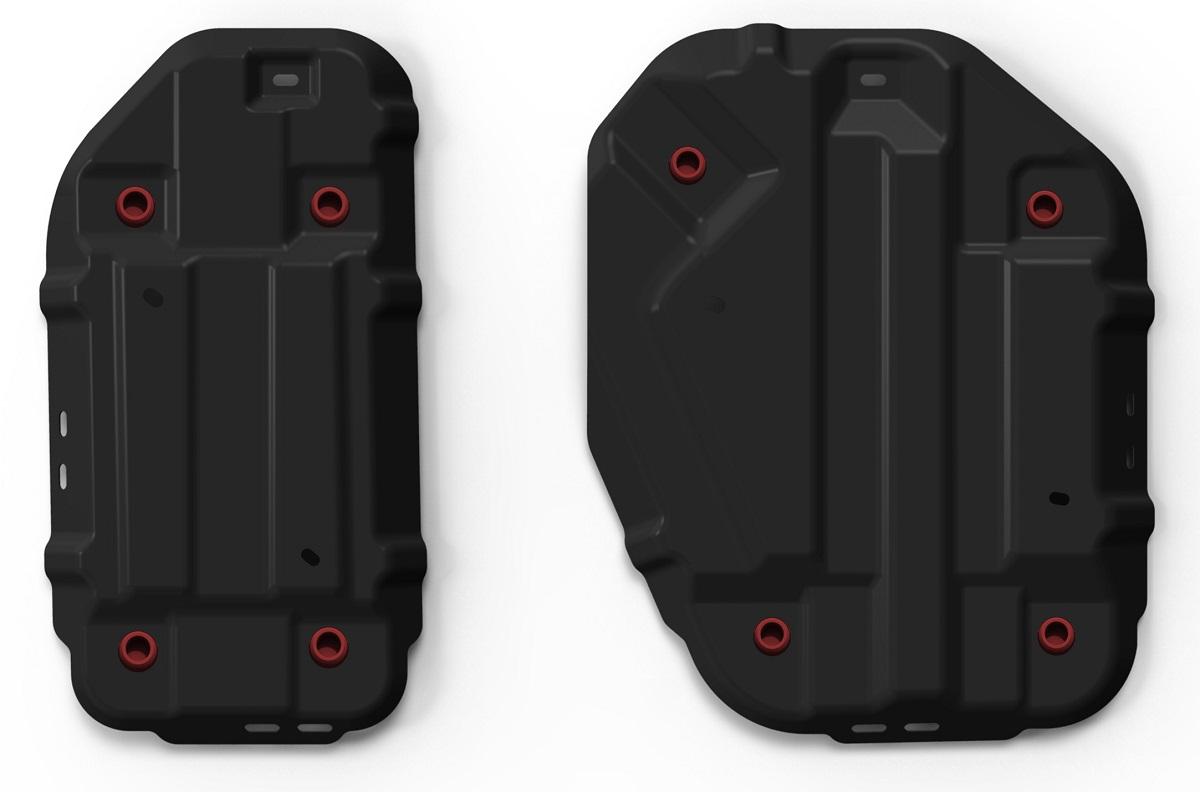 Защита топливного бака АвтоБроня для Toyota RAV4 XA50 (V - 2.0; 2.5) 2019-н.в., штампованная, сталь 1.5 мм, 2 части, с крепежом, 111.09535.1