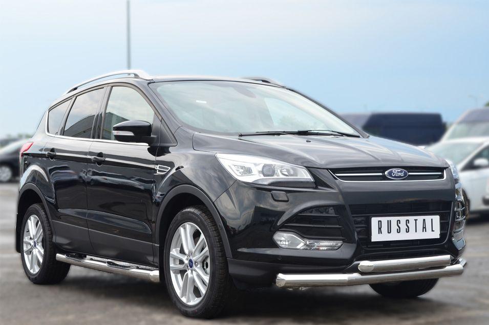 Защита переднего бампера d76/57 для Ford Kuga 2013, Slitkoff FGZ-001379