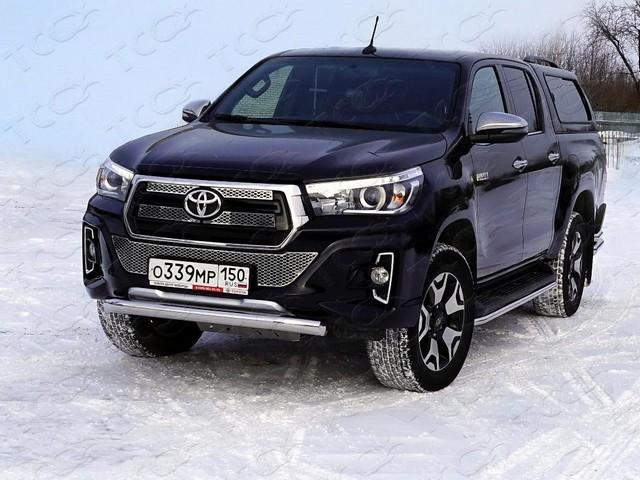 Защита передняя нижняя 76,1 мм для автомобиля Toyota Hilux Exclusive 2018- TCC Тюнинг арт. TOYHILUXEXC18-05