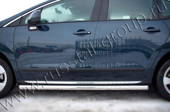 Пороги труба d57 вариант 1 для Peugeot 3008, Slitkoff P38T-0004221