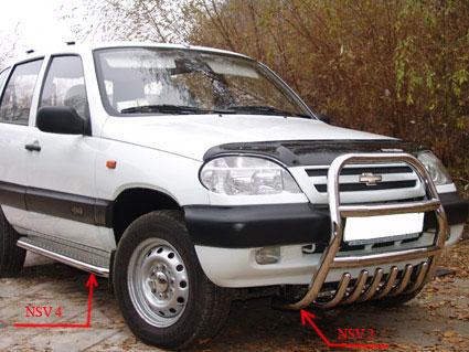 Пороги с листом d-43  для Chevrolet Niva, Технотек NSV_4