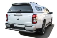 Защита заднего бампера d57 с бампером серебристая Mitsubishi L-200 (2018-2022) , Slitkoff, арт. ML18-010S