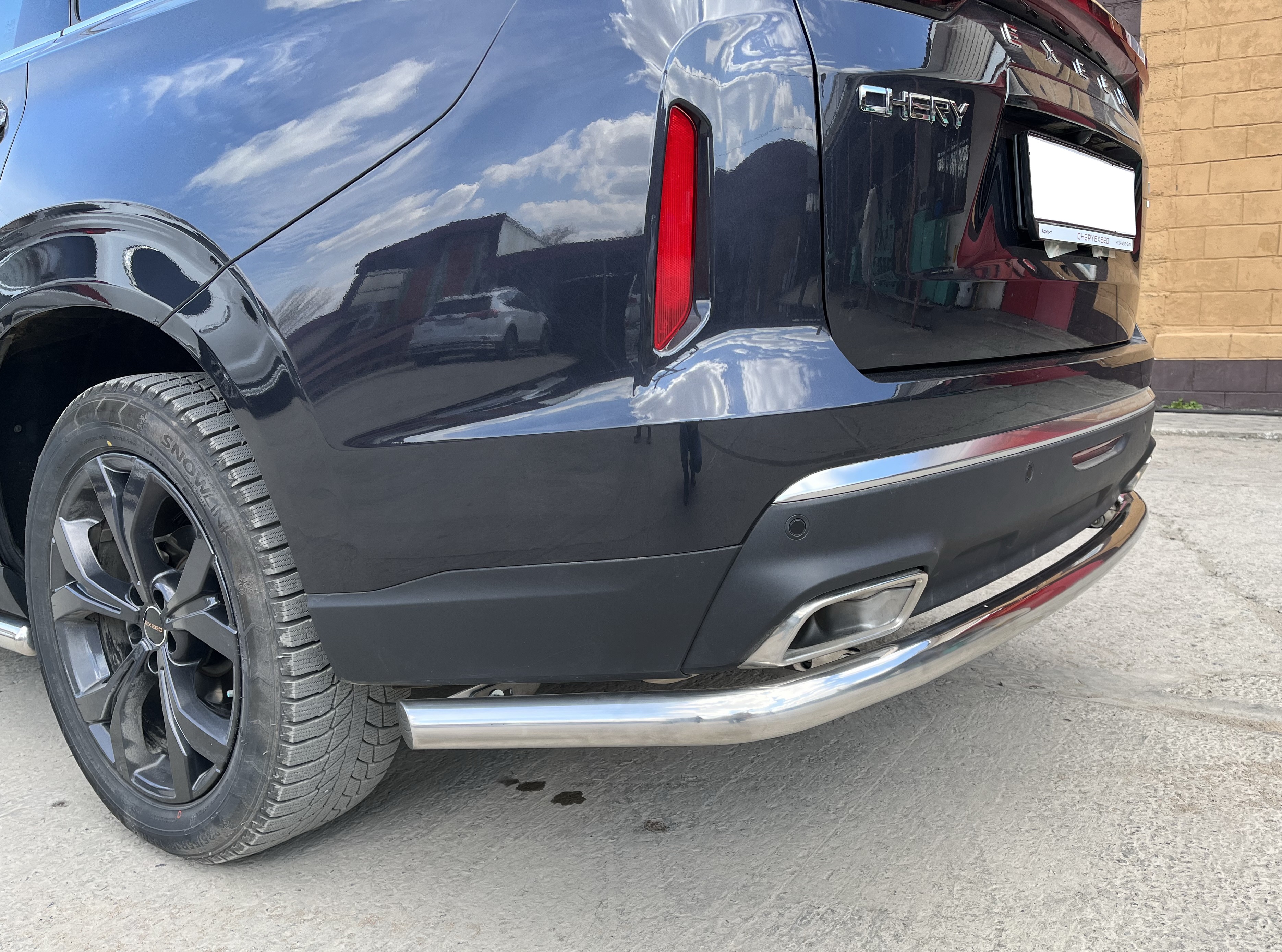 Защита заднего бампера угловая большая для автомобиля CHERY CheryExeed VX 2022 арт. CHEVX.22.21